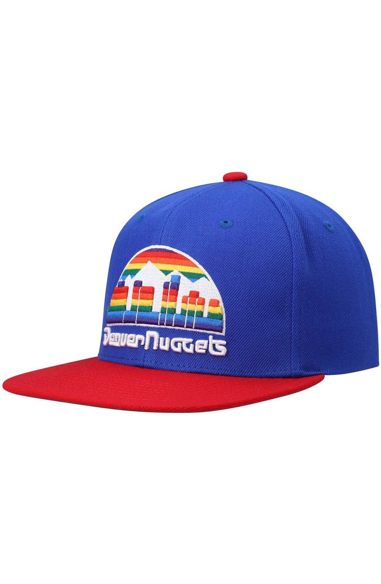 Mitchell & Ness Men's Mitchell & Ness Royal/Red Denver Nuggets Hardwood Classics Team Two-Tone 2.0 Snapback Hat, Main, color, Royal