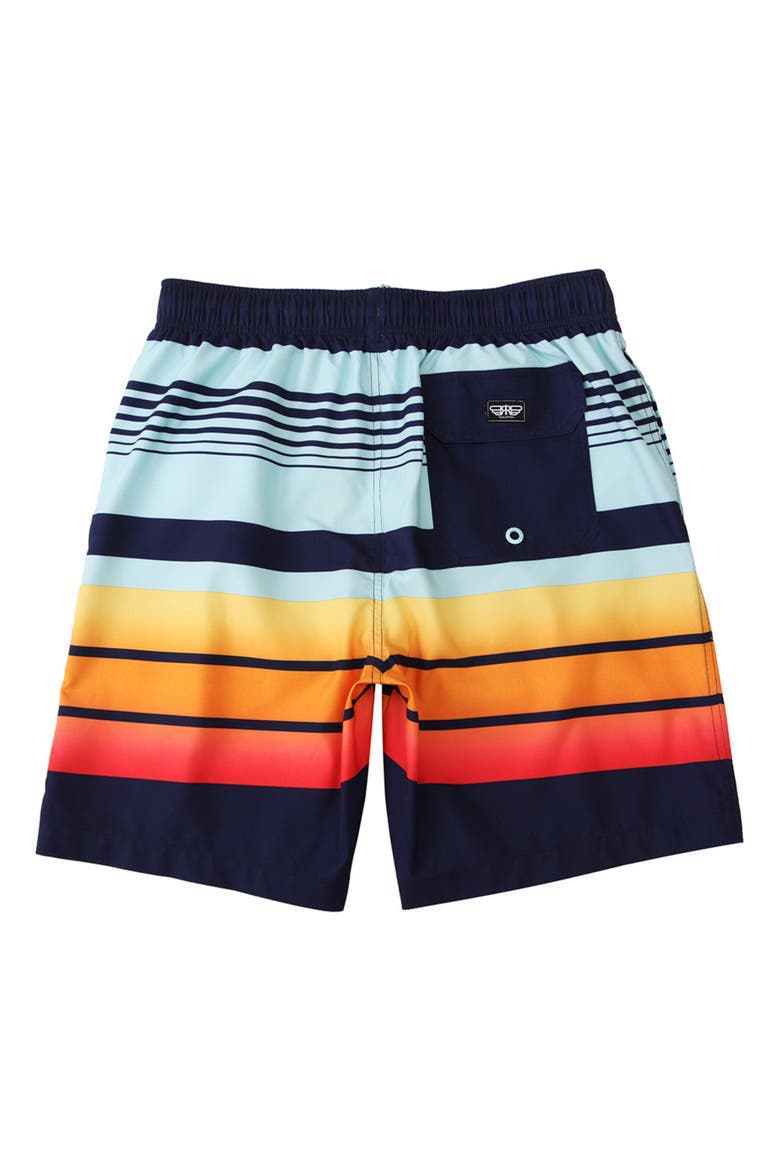 All-Day Comfort Mesh-Lined Swim Trunks, Alternate, color, Stripes printed
