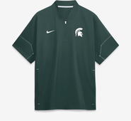 Nike Men's Nike Green Michigan State Spartans 2026 Sideline Short Sleeve Quarter-Zip Coaches Jacket