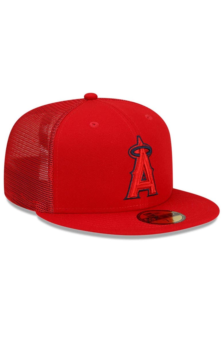New Era Youth New Era  Red Los Angeles Angels 2023 Batting Practice 59FIFTY Fitted Hat, Alternate, color, 