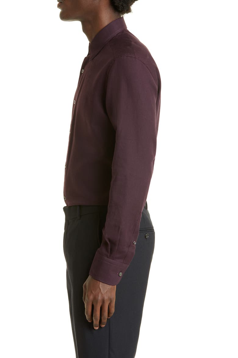 Cotton & Cashmere Button-Up Shirt, Alternate, color, PLUM