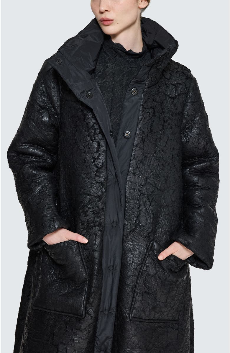 LUUKAA Fiora Voluminous Coat & Hand Muff, Alternate, color, Black