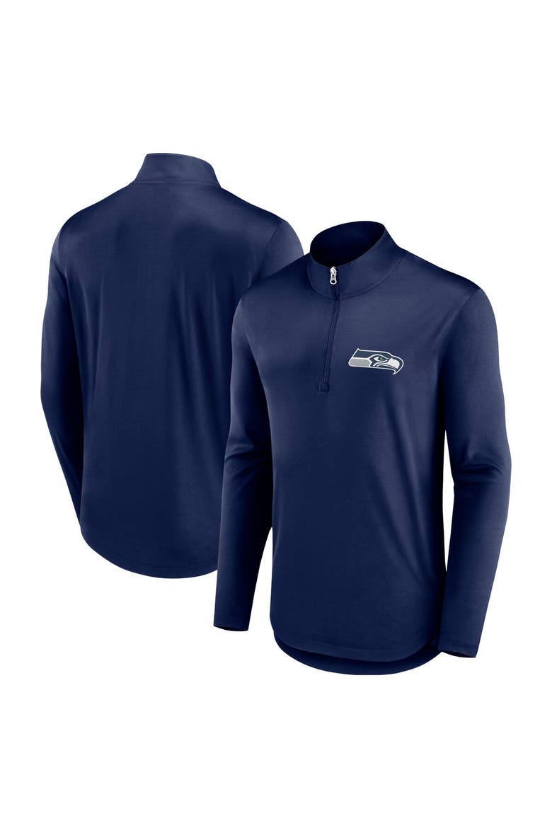 Men's Fanatics Branded College Navy Seattle Seahawks Quarterback Quarter-Zip Top, Alternate, color, Navy