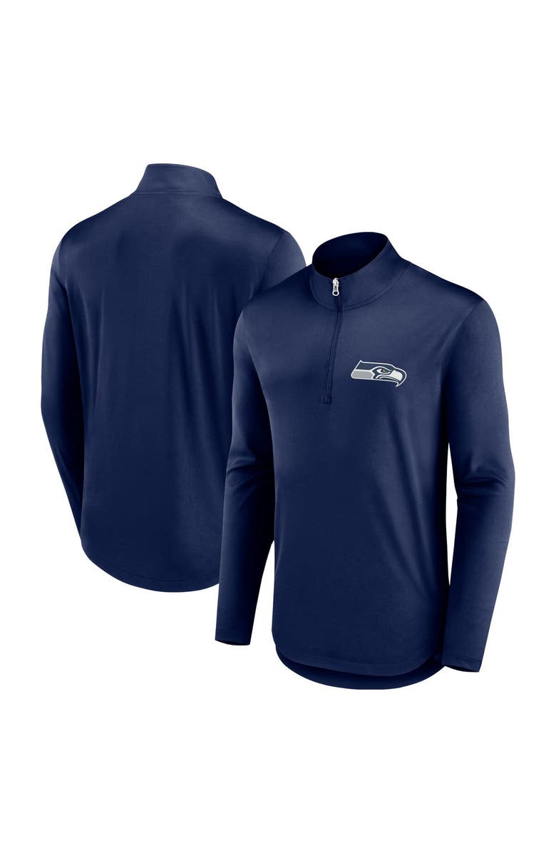 FANATICS Men's Fanatics Branded College Navy Seattle Seahawks Quarterback Quarter-Zip Top, Alternate, color, Navy