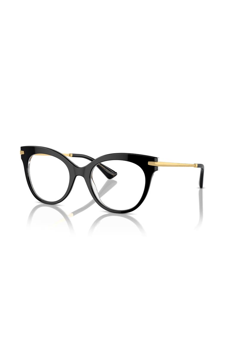 Dolce&Gabbana 52mm Butterfly optical glasses, Main, color, Black