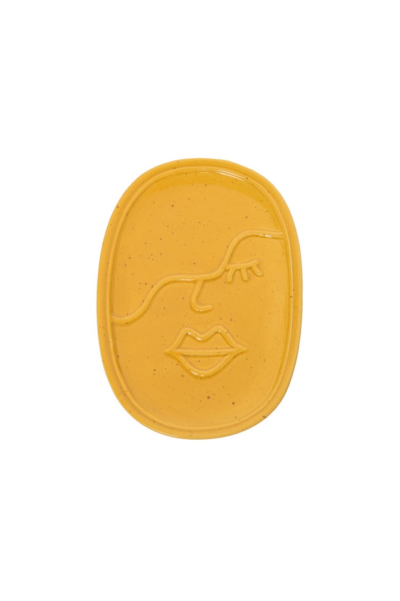 Amber Face Catch All Ceramic Yellow, Main, color, Yellow