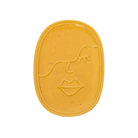Amber Face Catch All Ceramic Yellow