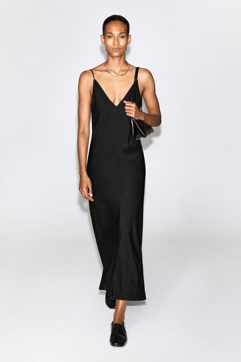 Crepe Midi Slip Dress
