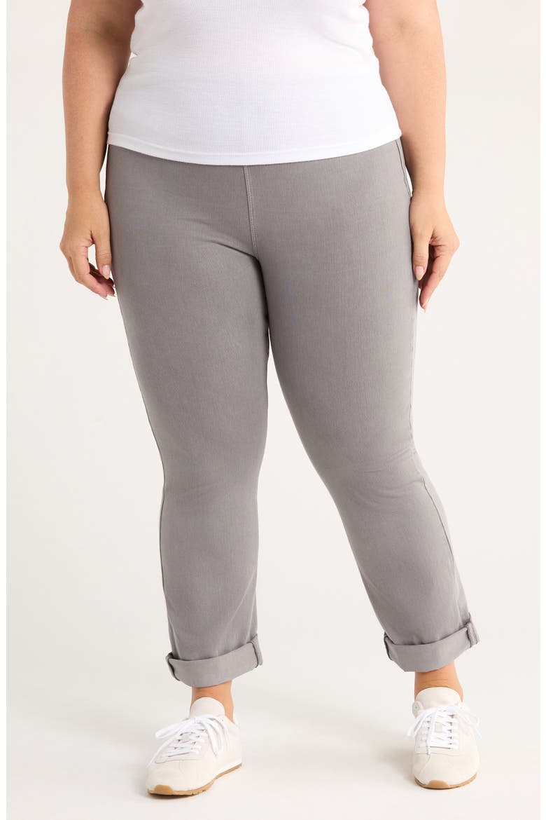 'Lyssentials High Rise Boyfriend Denim Leggings, Main, color, ANTIQUE WASH DARK GRAY