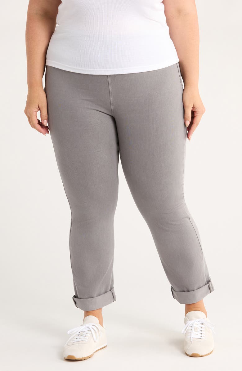 Lysse 'Lyssentials High Rise Boyfriend Denim Leggings, Main, color, Antique Wash Dark Gray