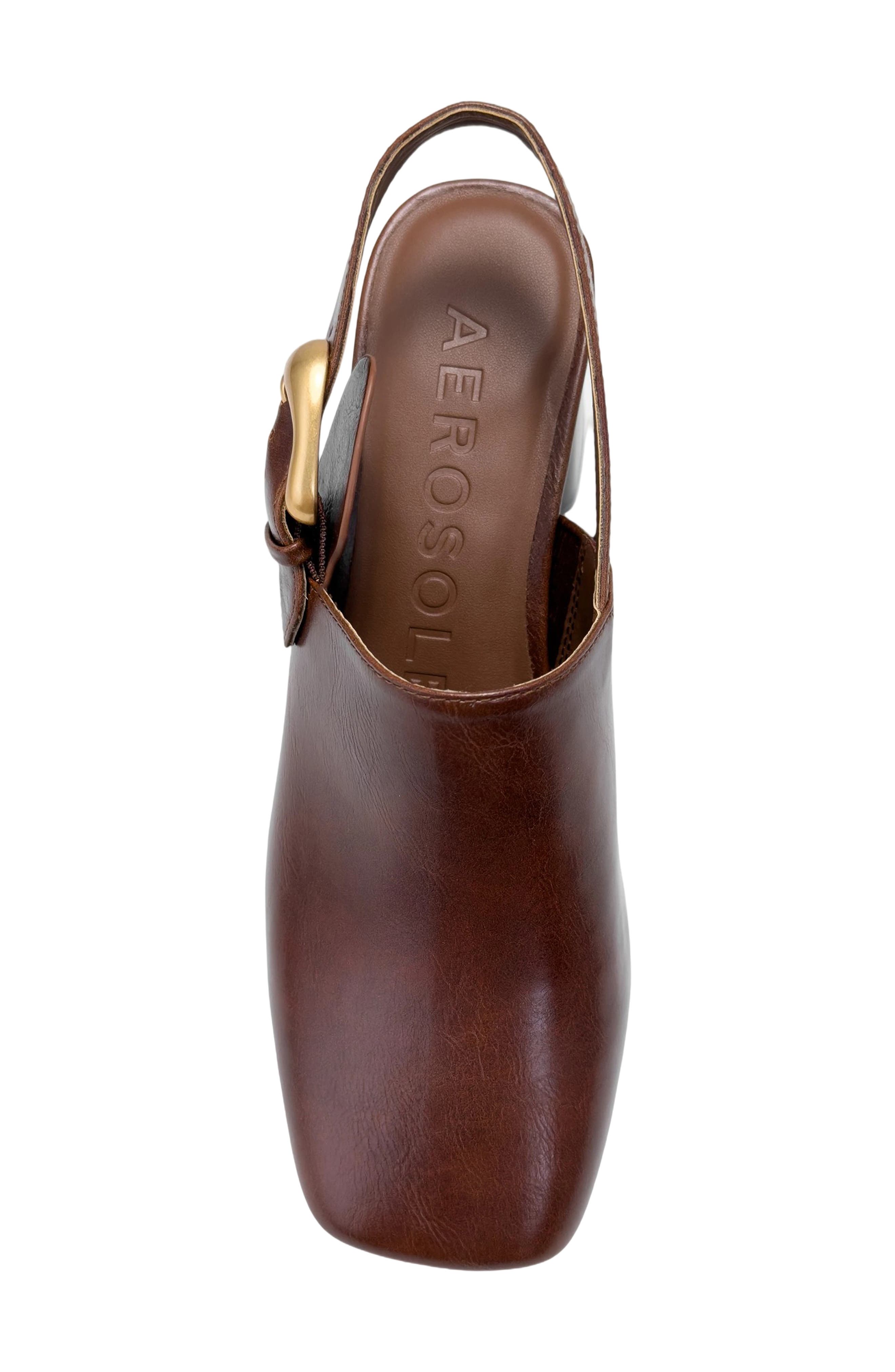 Shayla Faux Leather Platform Slingback Mule, Alternate, color, CARAMEL FAUX LTHR