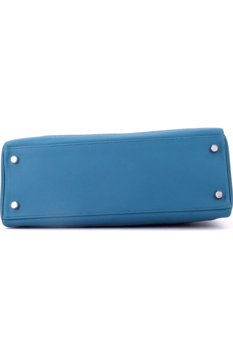 Pre-Owned Hermes Kelly Ghillies Handbag Blue Grain d'H and Swift with Palladium Hardware 32, Alternate, color, Colvert