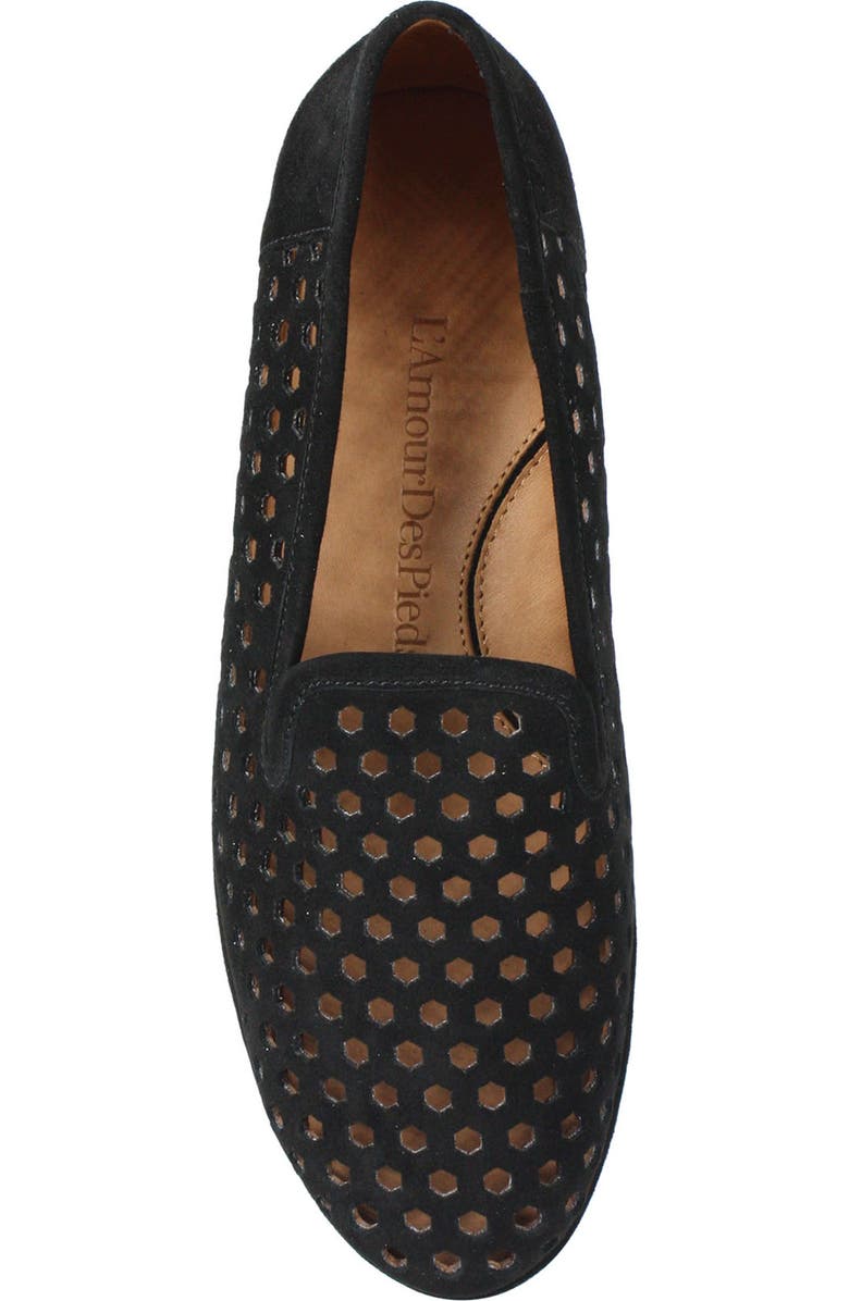 L'Amour des Pieds Clemence Perforated Wedge Loafer, Alternate, color,