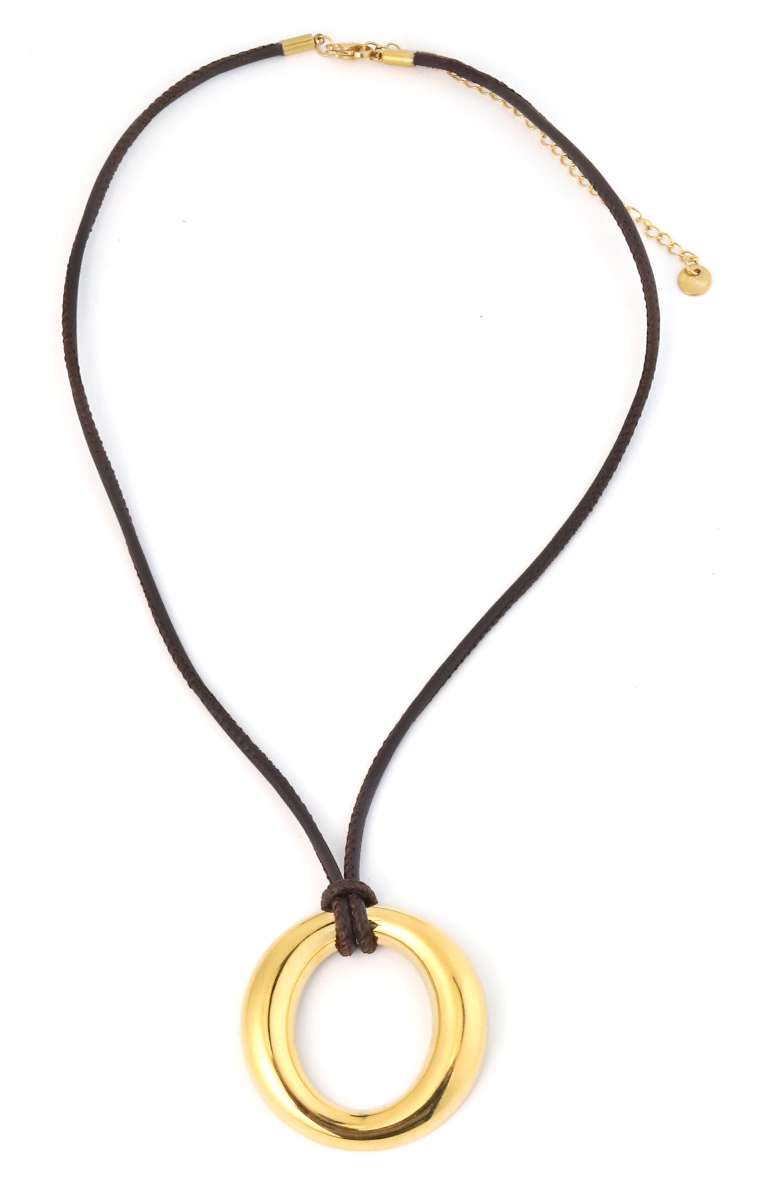 Cord Circle Pendant Necklace