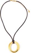 Panacea Cord Circle Pendant Necklace