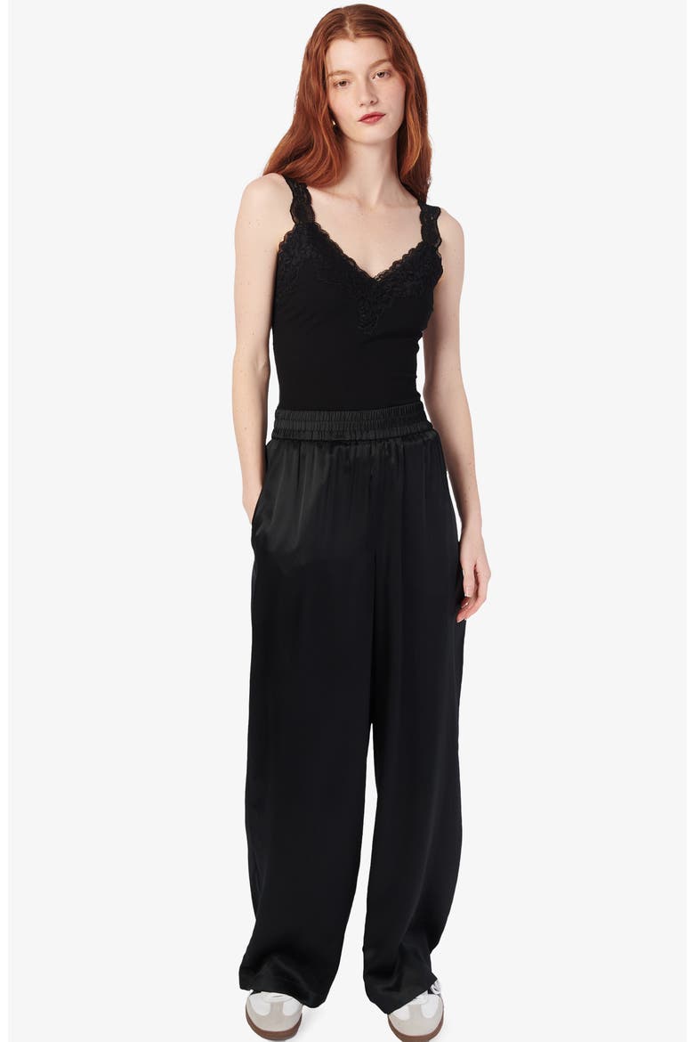 Lani Lace Trim Rib Tank Top, Alternate, color, BLACK
