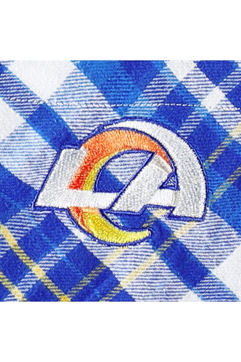 Women's Concepts Sport Royal Los Angeles Rams Mainstay Plaid Full-Button Long Sleeve Nightshirt, Alternate, color, Royal