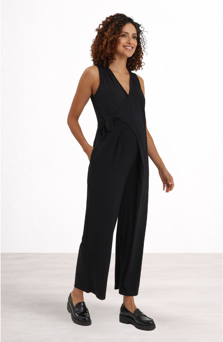 Nom Maternity Ines Maternity & Nursing Full Length Jumpsuit, Alternate, color, Black