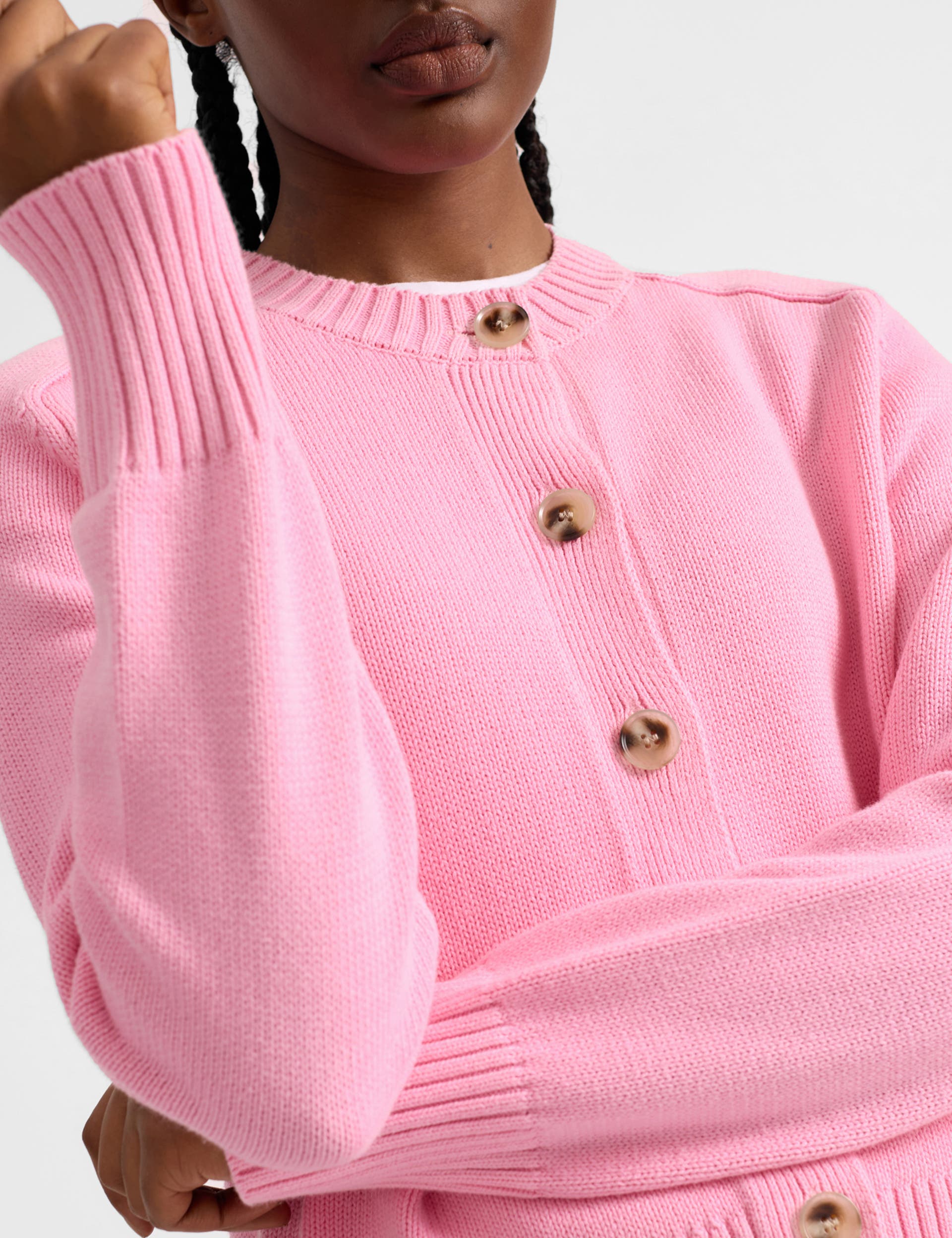 Cotton Crew Neck Cardigan - image 2