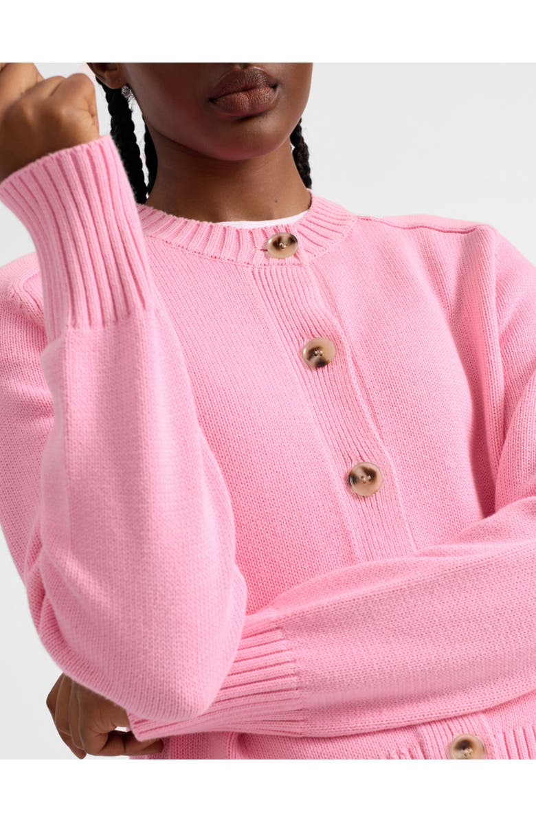 Albaray Cotton Crew Neck Cardigan, Alternate, color, Pink