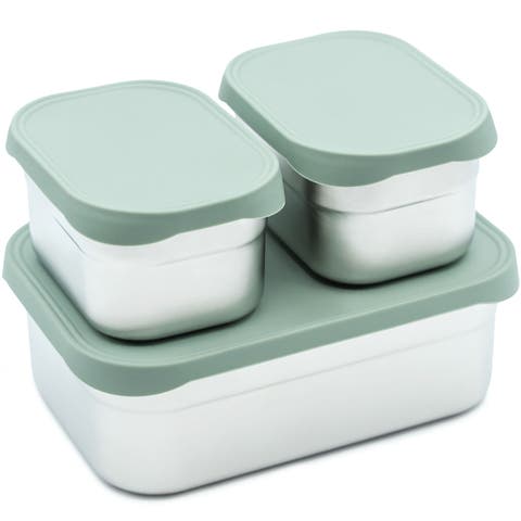 Stainless Steel Lunch Box Set - 750mL & 230mL Food Storage Nested Bento Boxes with Lid