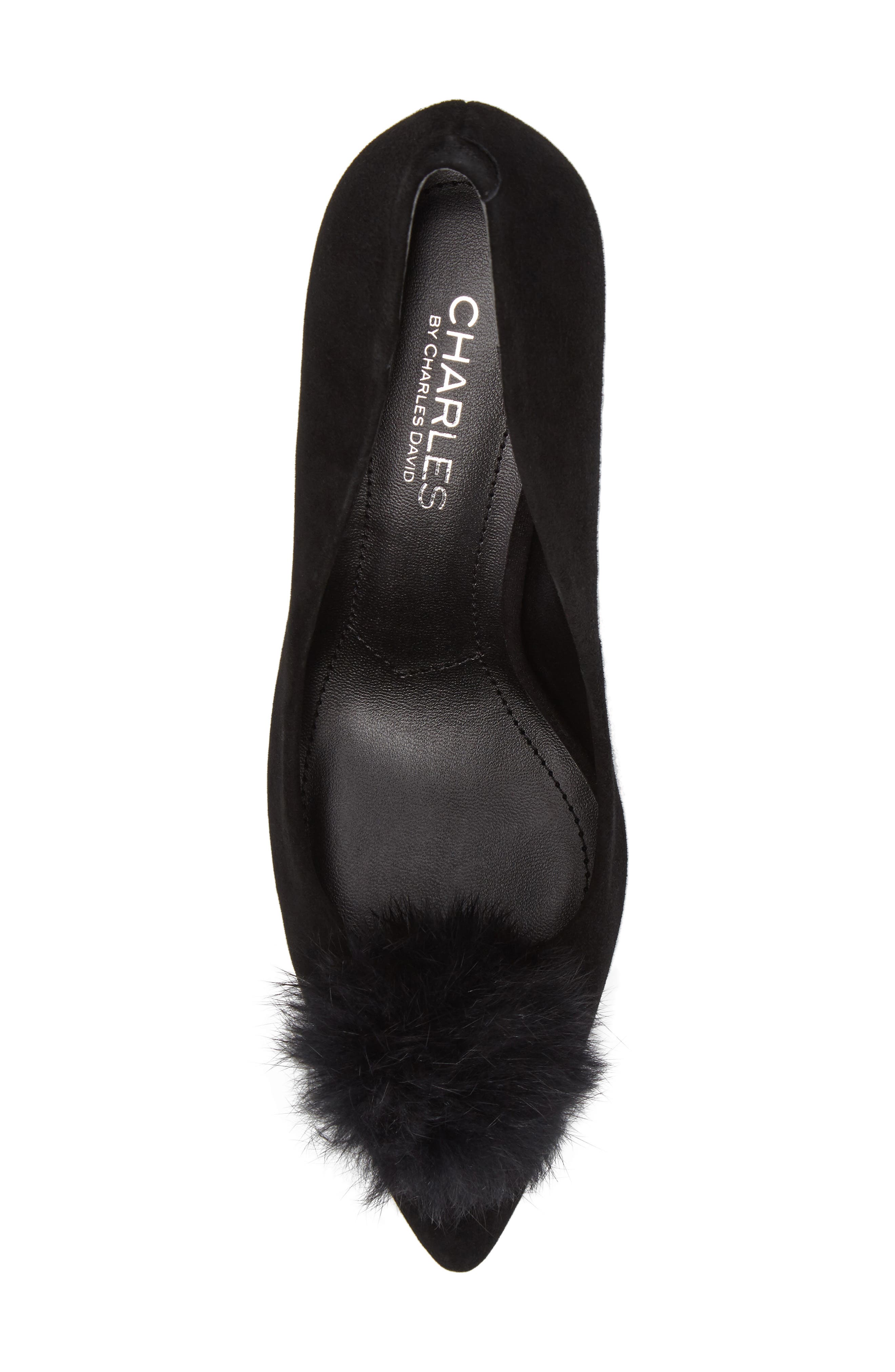 Charles by Charles David Sadie Genuine Rabbit Fur Pom Pump, Alternate, color, 