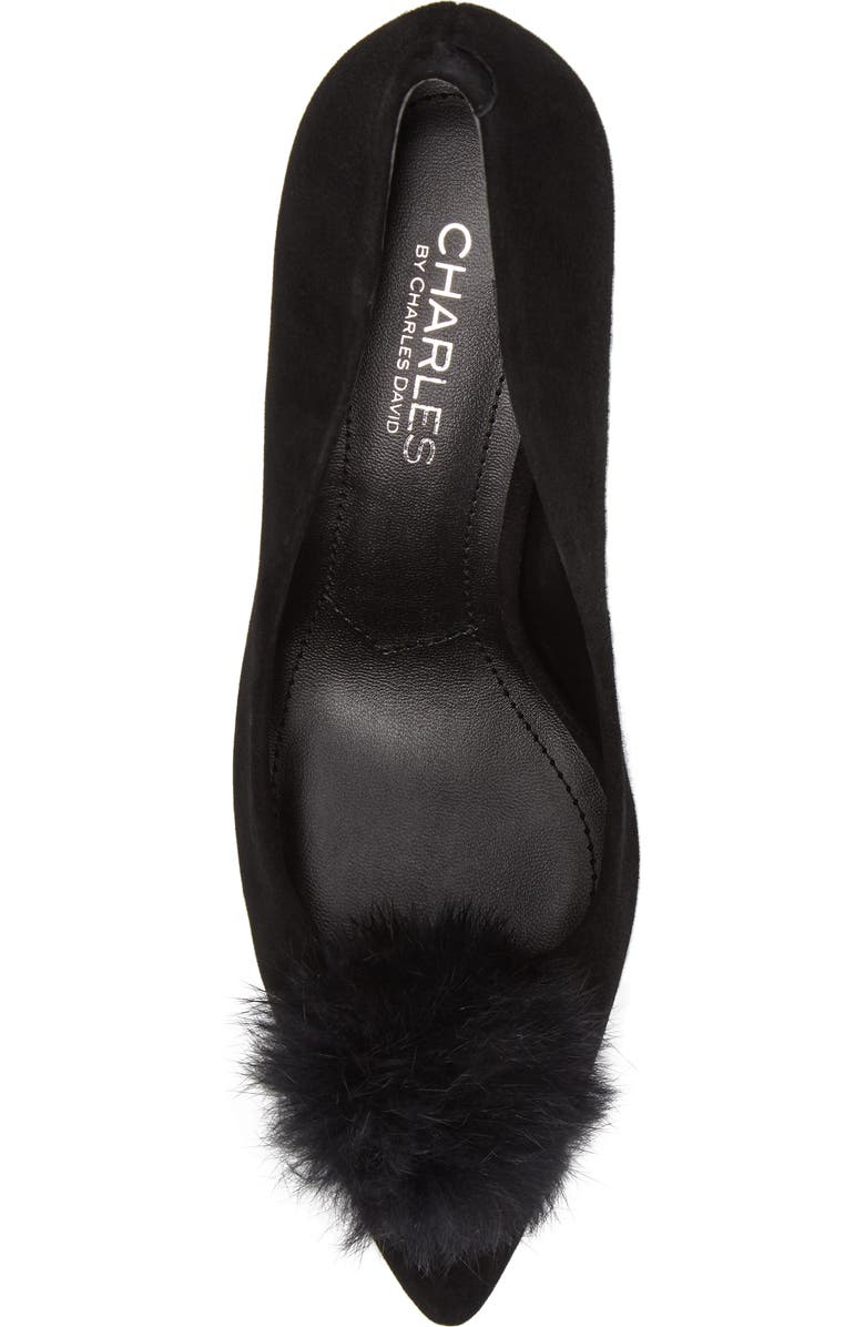 Charles by Charles David Sadie Genuine Rabbit Fur Pom Pump, Alternate, color,