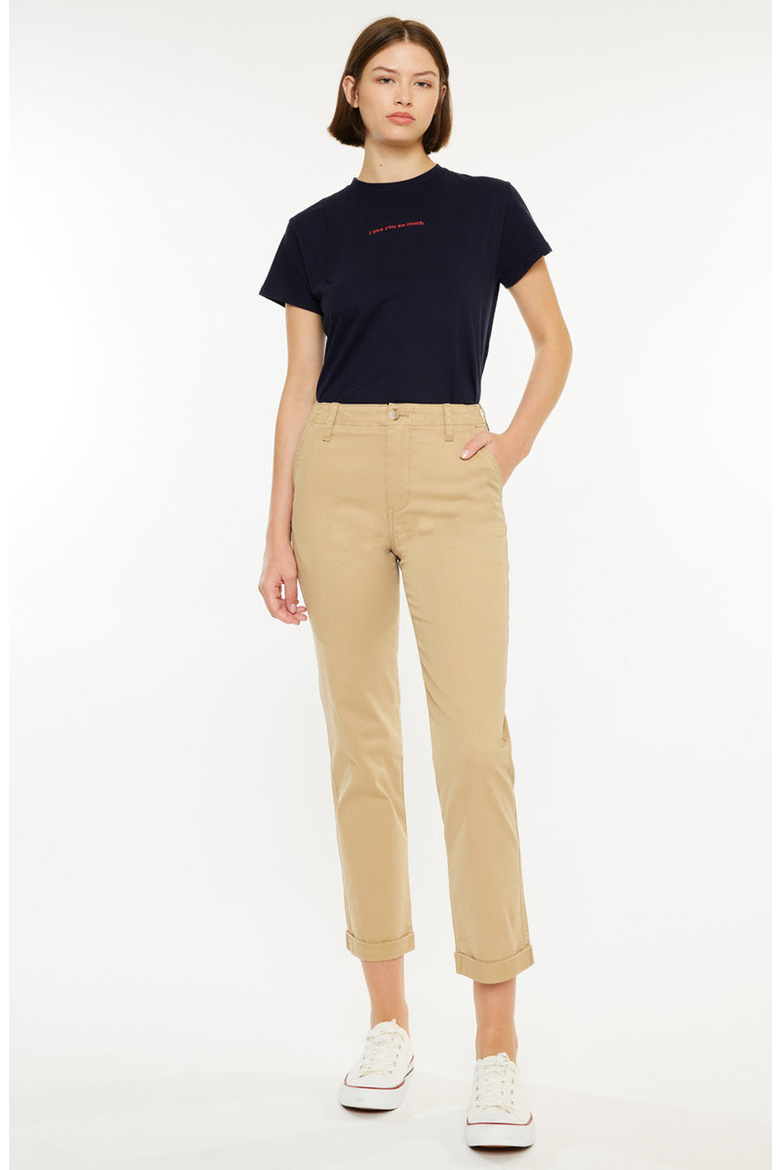 Carol High Rise Slim Chino Pants, Alternate, color, Tan