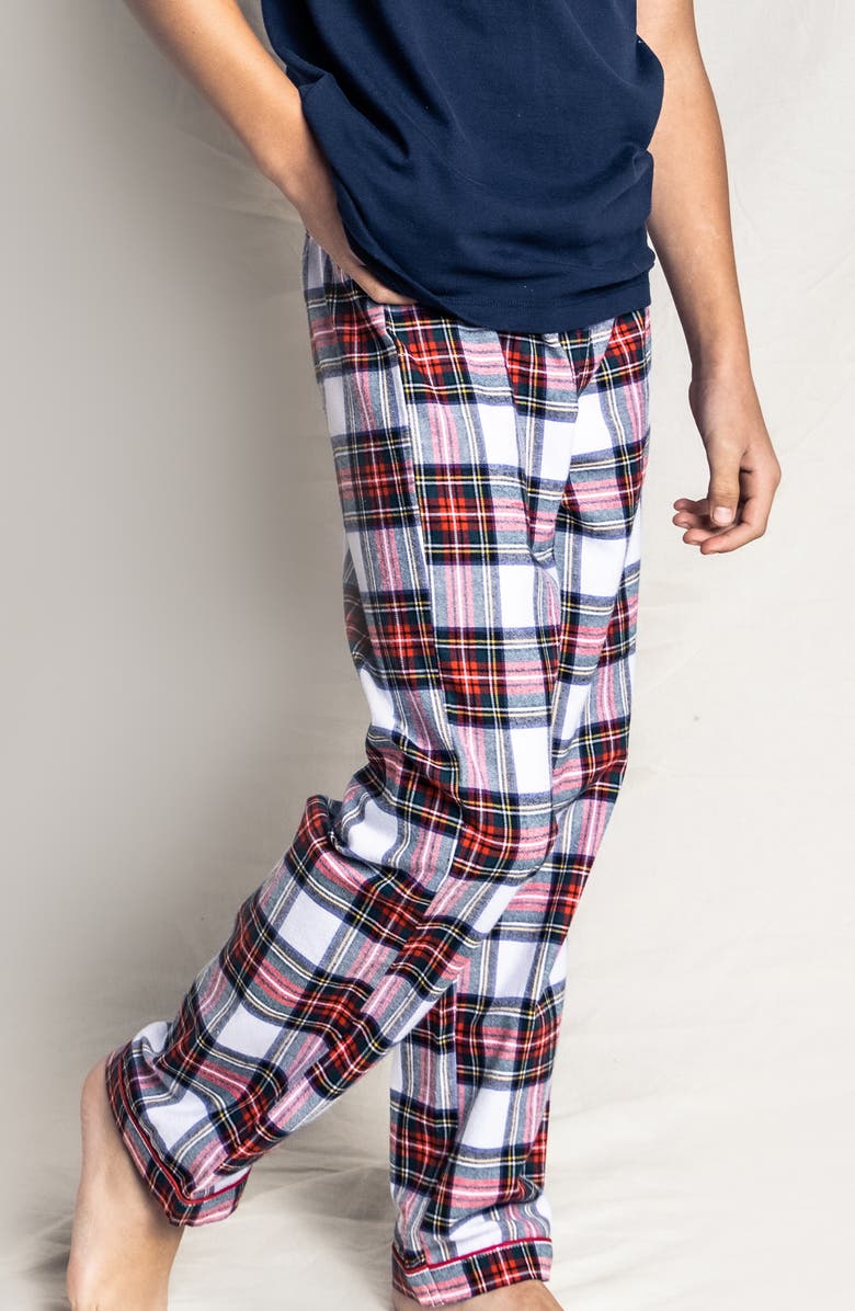 Petite Plume Kids' Balmoral Tartan Plaid Cotton Blend Pajama Pants, Alternate, color, 