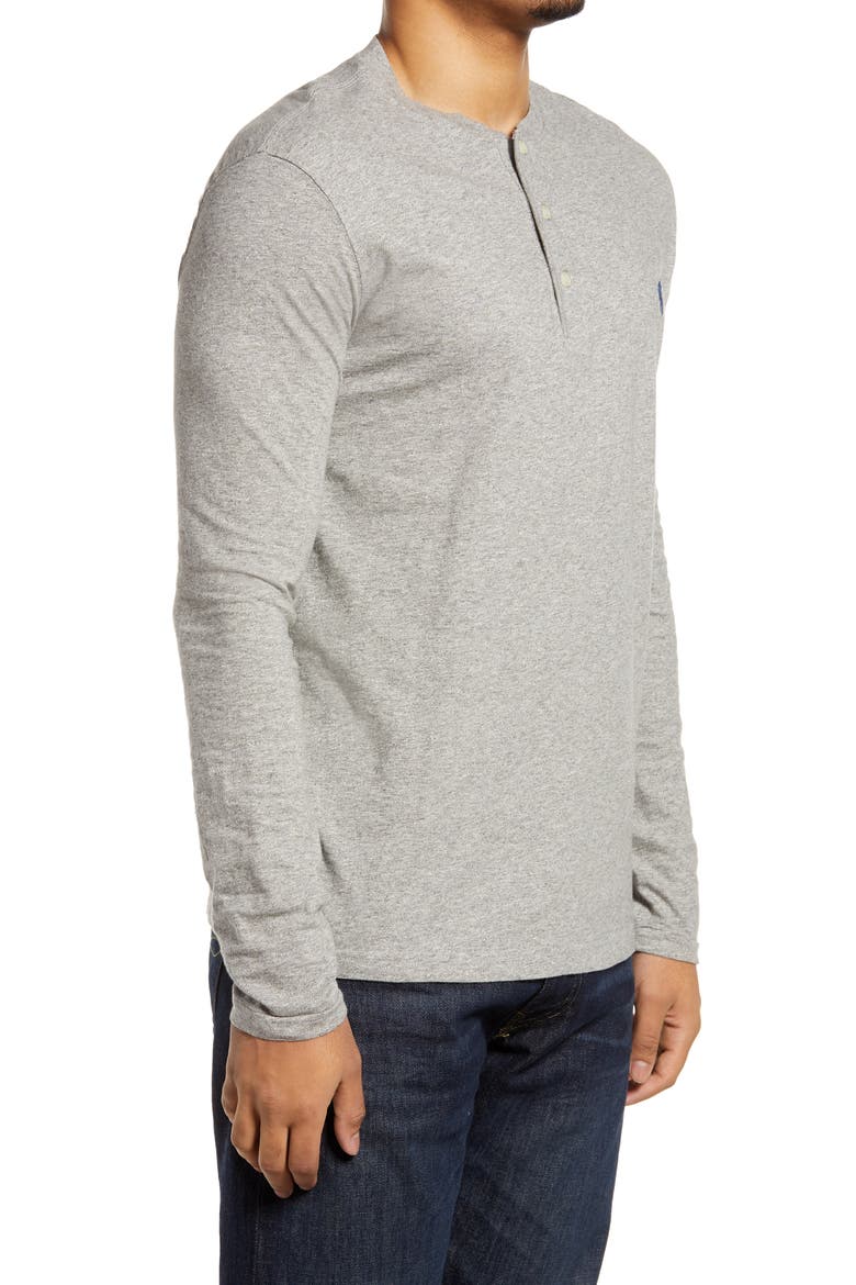 Men's Long Sleeve Henley T-Shirt, Alternate, color, DARK VINTAGE HEATHER