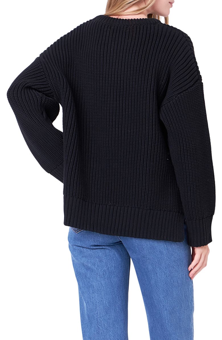 English Factory Oversize Rib Sweater, Alternate, color,