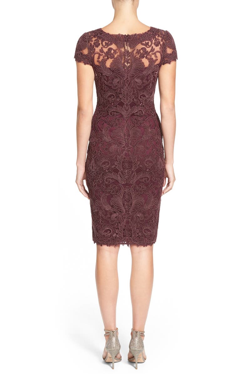 Tadashi Shoji Illusion Yoke Lace Sheath Dress, Alternate, color,