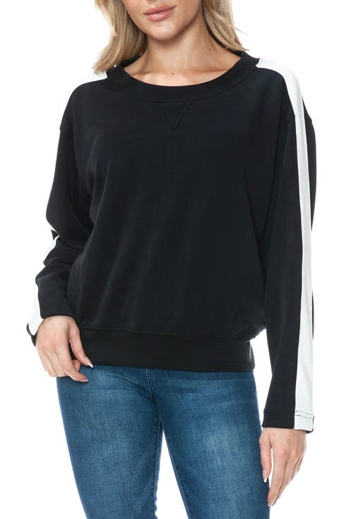 Scuba Knit Stripe Crewneck Sweater