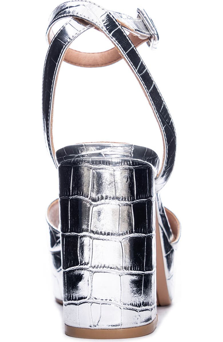 Chinese Laundry Theresa Platform Sandal, Alternate, color, Silver Patent Crocodile