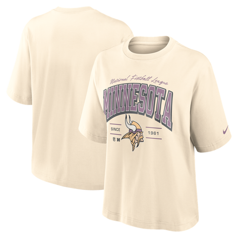 Women's Nike Cream Minnesota Vikings Vintage Mod Boxy T-Shirt