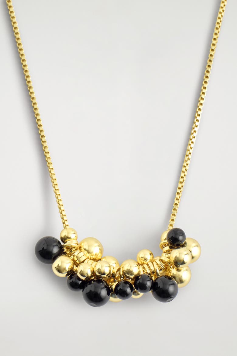 Clustered Beaded Necklace, Alternate, color, GOLD