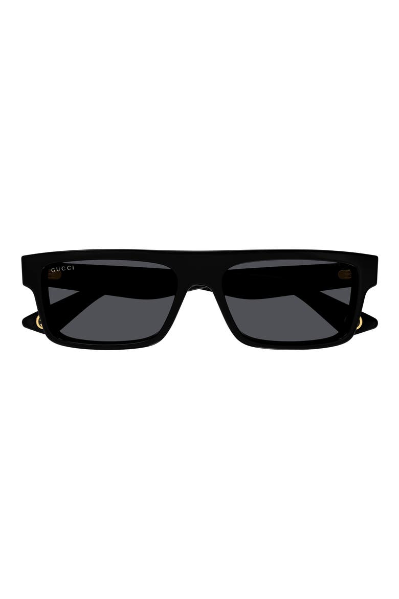 Rectangular Sunglasses, Main, color, BLACK