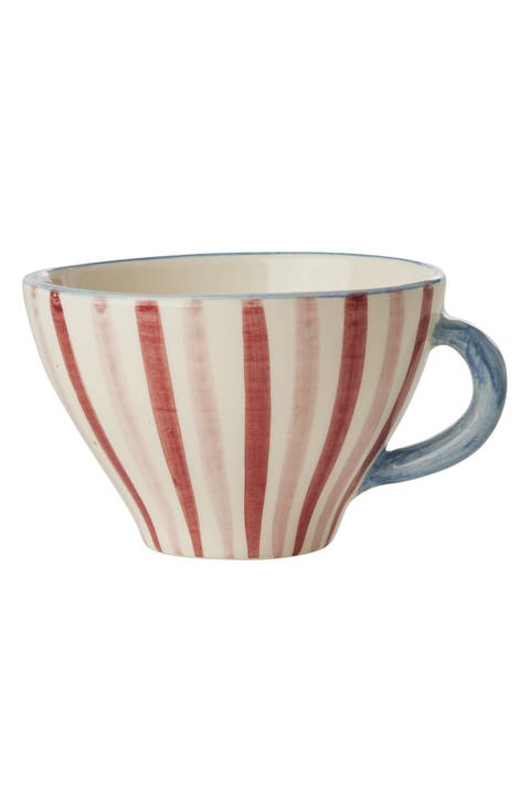 Set of 6 Hand-Painted Teacups