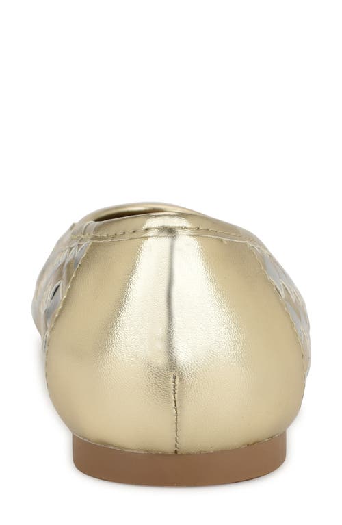 Nine West Largo Pointed Toe Flat In Silver/gold