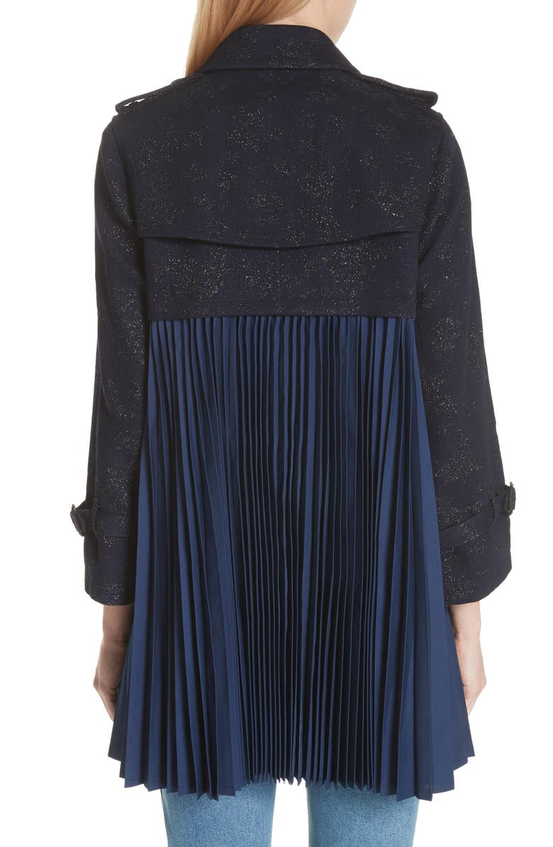 Tao Comme des Garçons Tricot Comme des Garçons Pleated Trench Coat, Alternate, color, 