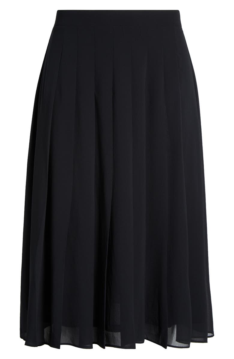 KASPER Pleated Midi Skirt, Alternate, color, Black