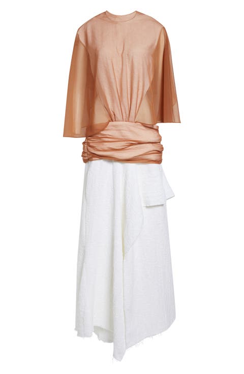 Mixed Media Cape Dress