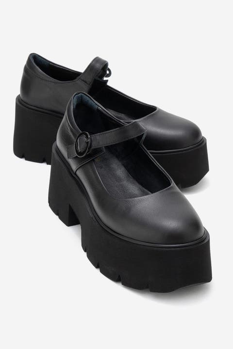 Orina Leather Platform Mary Jane Shoe (Women)
