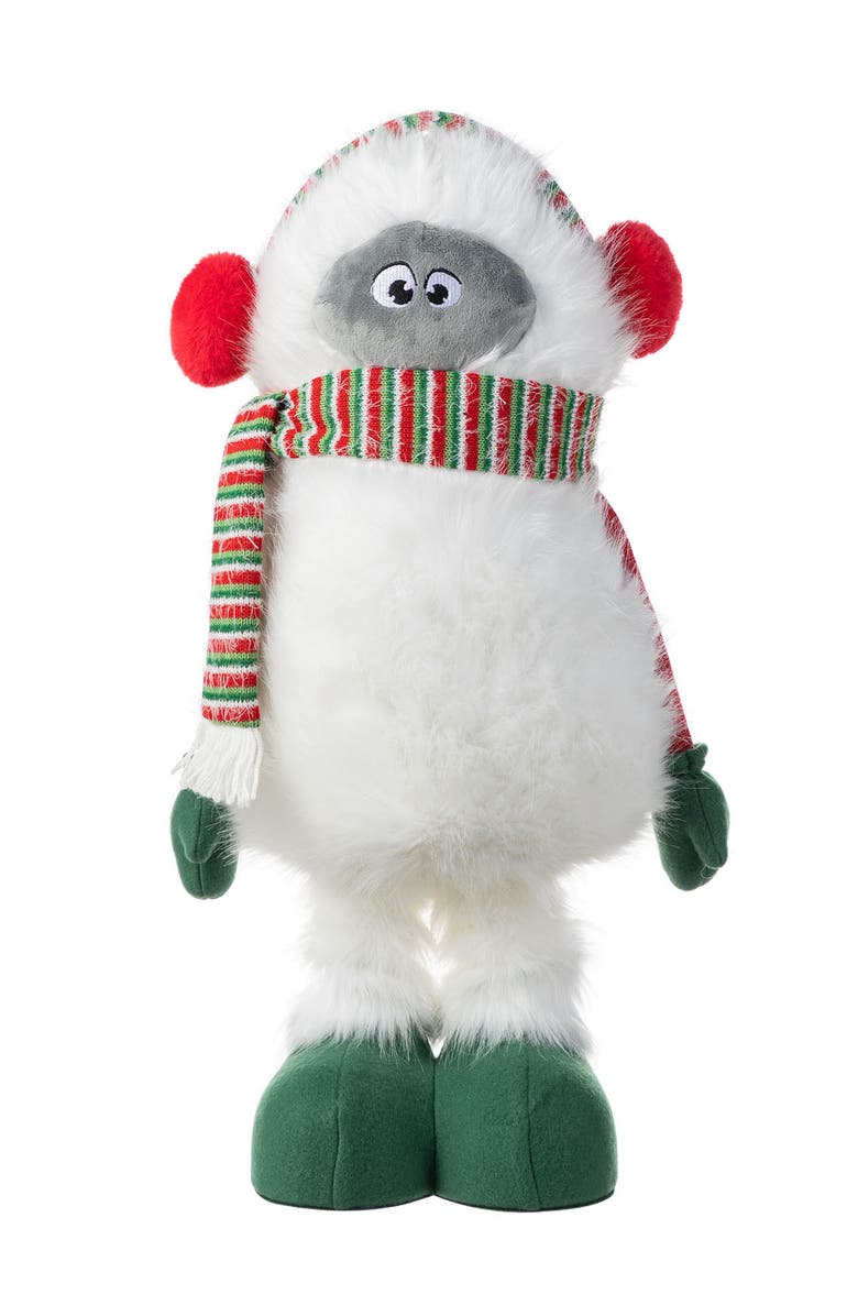 Glitzhome Christmas Fabric Yeti With Telescoping Legs, Main, color, 