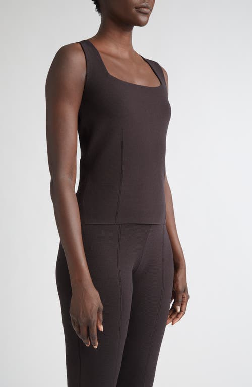 St John St. John Milano Stretch Crepe Shell In Brown