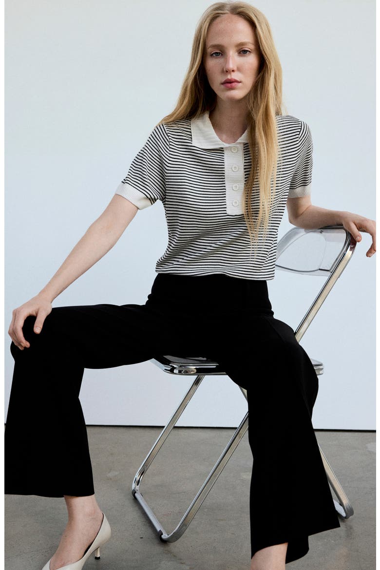 Stripe Polo Sweater, Alternate, color, ECRU