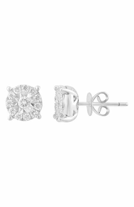 EFFY Sterling Silver Diamond Round Stud Earrings