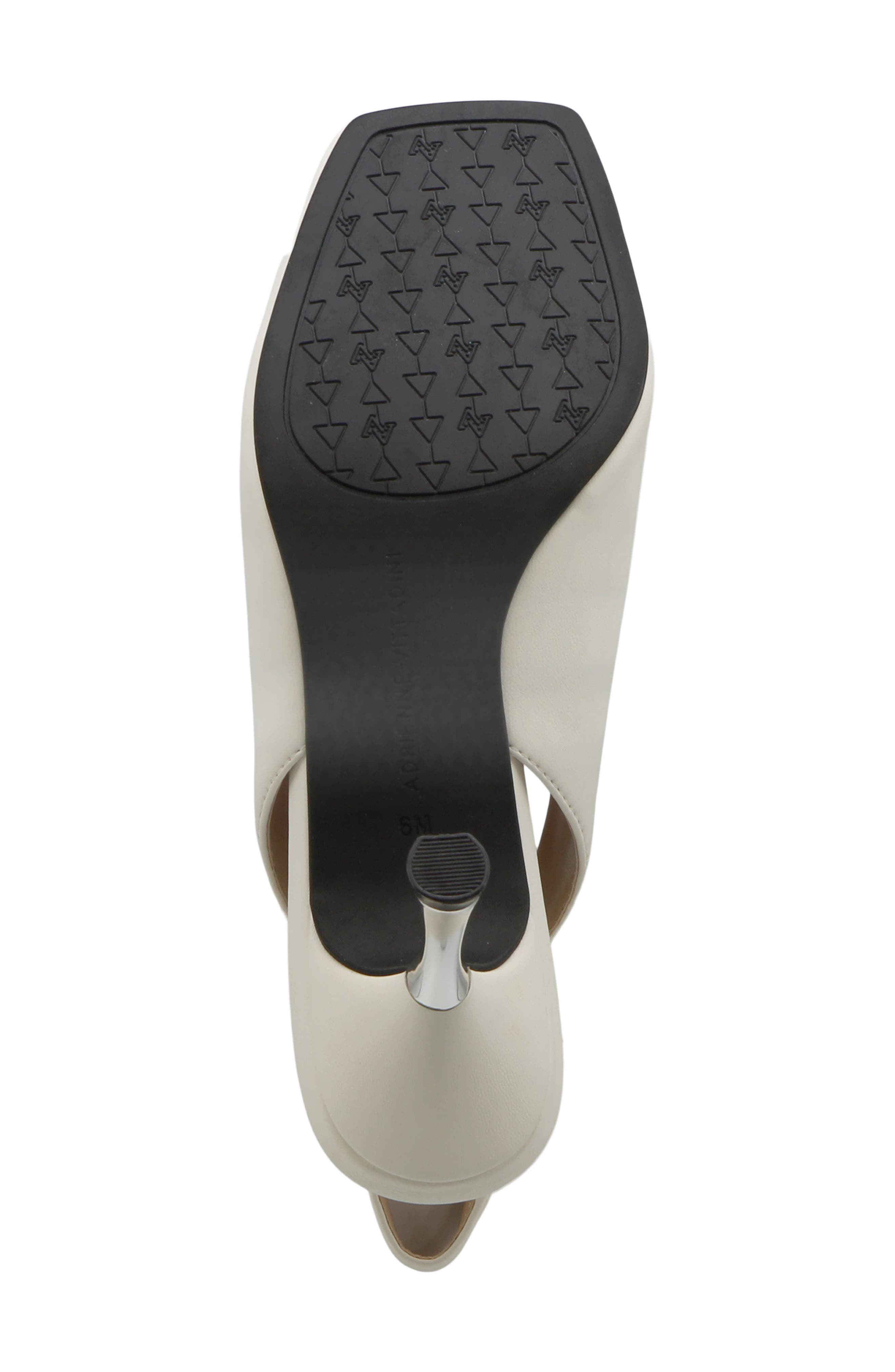 Adrienne Vittadini Janice Peep Toe Slingback Pump, Alternate, color, White Sm