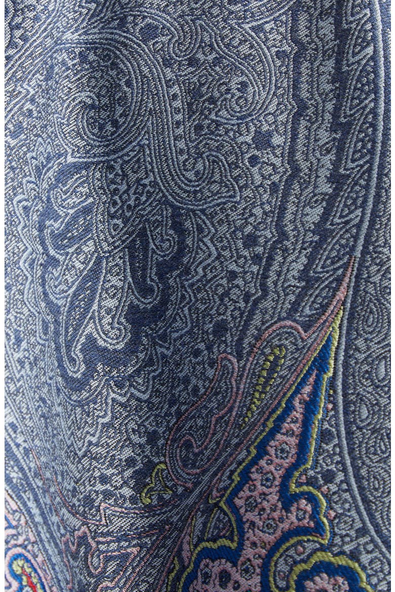 Paisley Jacquard Wool Blend Cape, Alternate, color, GREEN PRINT 3