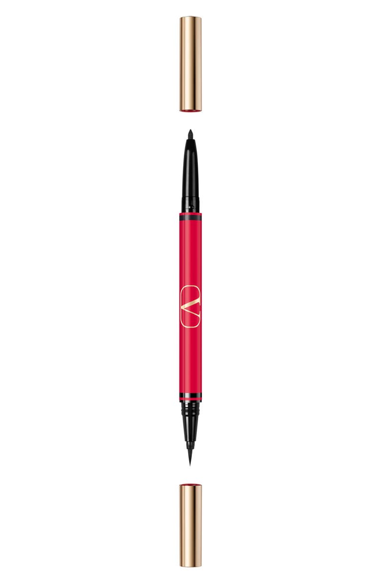 Valentino Twin Liner Gel & Liquid Eyeliner, Main, color, 01 Black / Nero